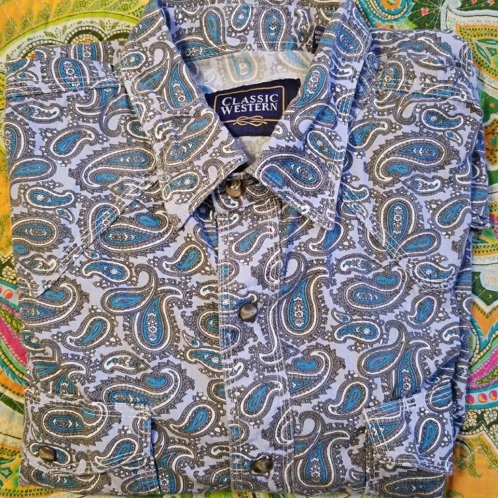Men's XXL pearl snap long sleeve